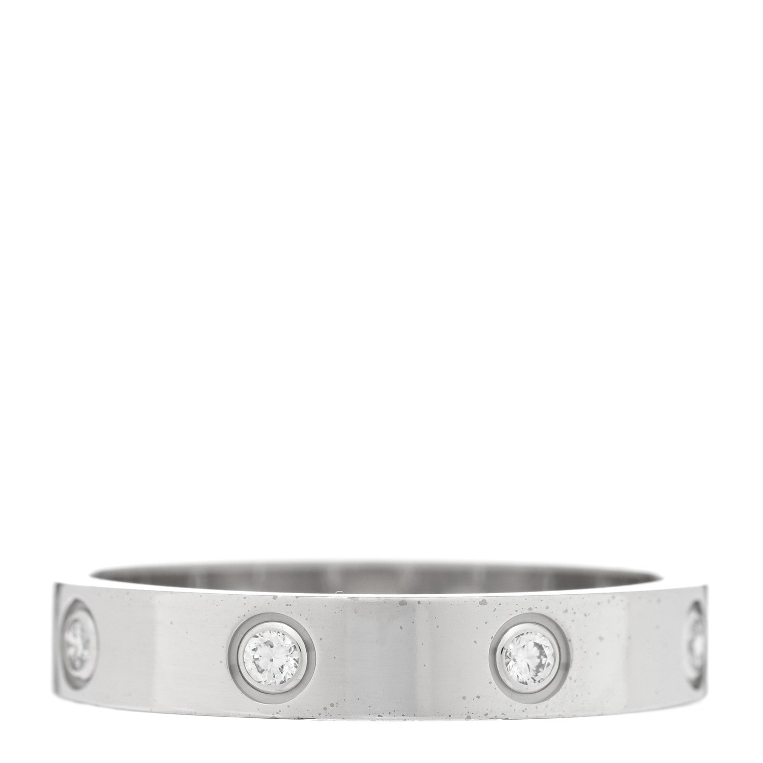 Cartier 18K White Gold 8 Diamond 4mm Wedding Band LOVE Ring 59 8.75 3 of 4