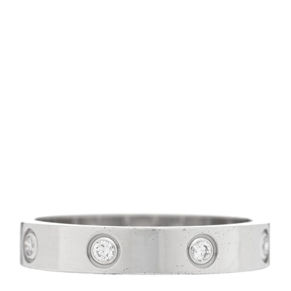 Cartier 18K White Gold 8 Diamond 4mm Wedding Band LOVE Ring 59 8.75 3 of 4