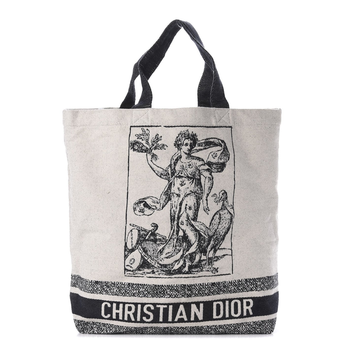 Canvas Print Cruise Tote Ivory Black