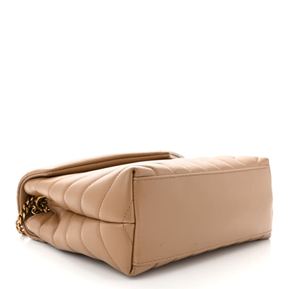 Saint Laurent Calfskin Y Quilted Monogram Small Loulou Chain Satchel Dark Beige 4 of 13