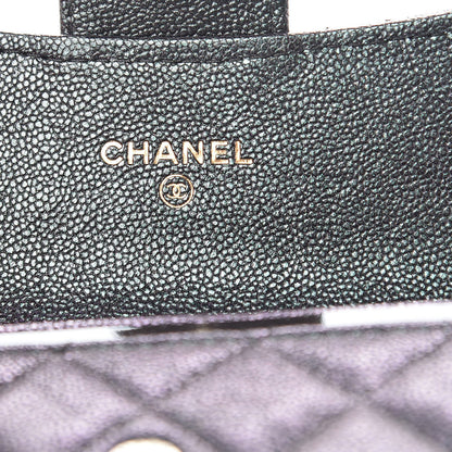 Chanel Iridescent Caviar Quilted Flap Card Holder Black 6 of 9
