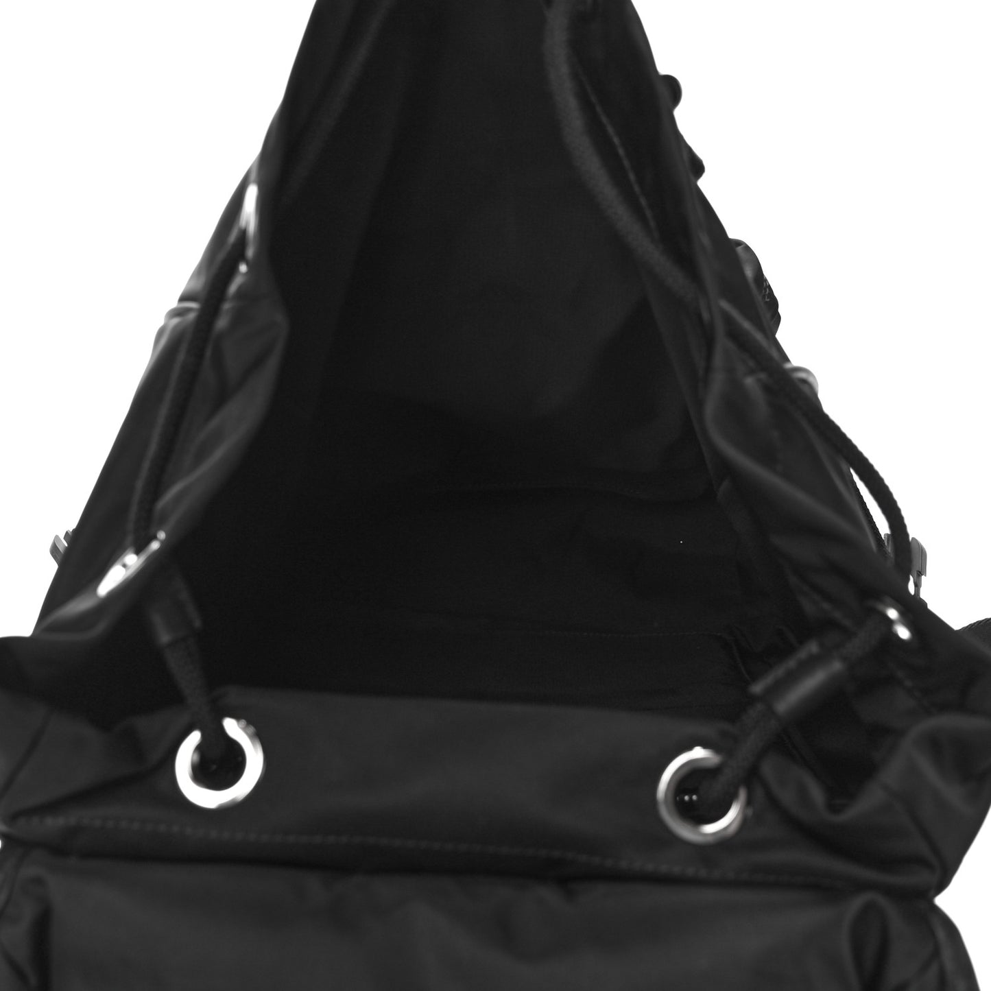 Nylon Logo Print Rocky Backpack Black