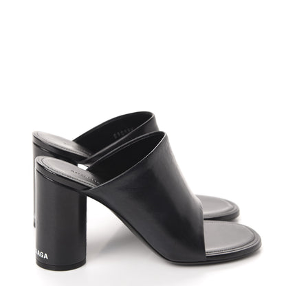 Balenciaga Shiny Sheepskin Oval 90mm Mule Pump 36.5 Black White 4 of 11