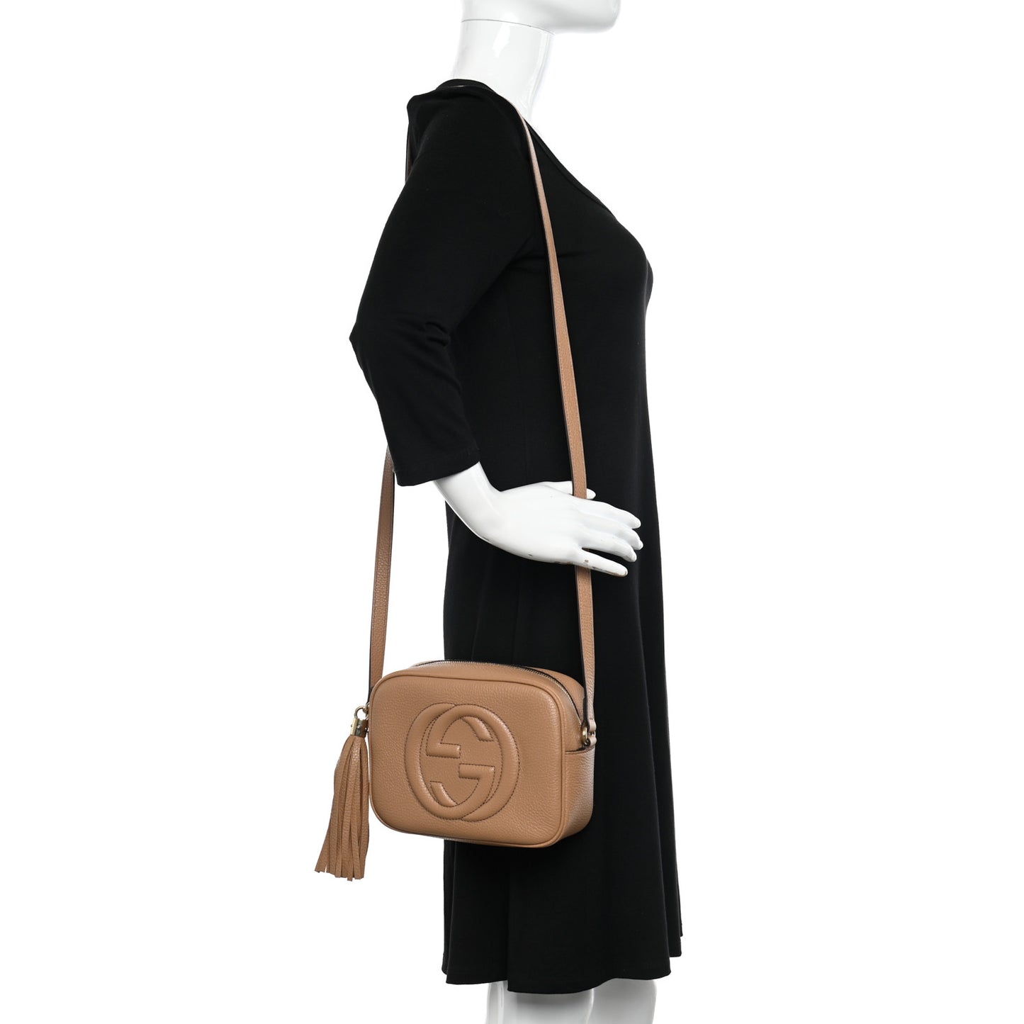 Pebbled Calfskin Small Soho Disco Bag Camelia