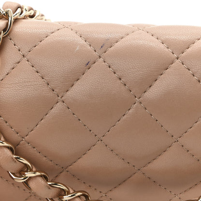 Chanel Lambskin Quilted Mini Rectangular Flap Beige 13 of 17
