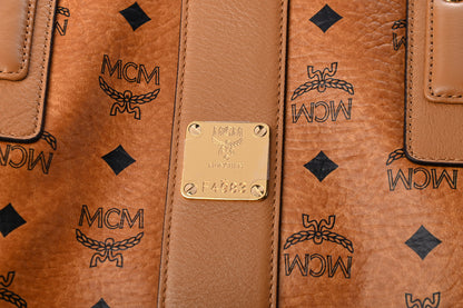 MCM Visetos Large Liz Reversible Shopper Tote Cognac 9 of 13