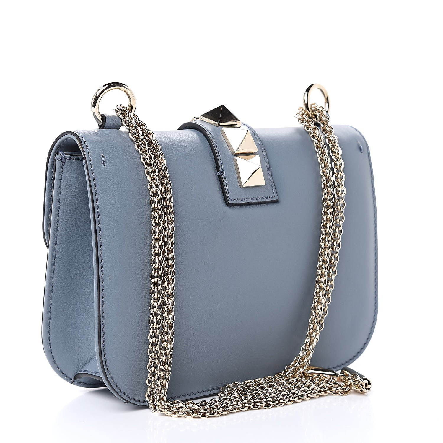 Valentino Garavani Vitello Small Glam Lock Rockstud Flap Sky Sorbet 3 of 12