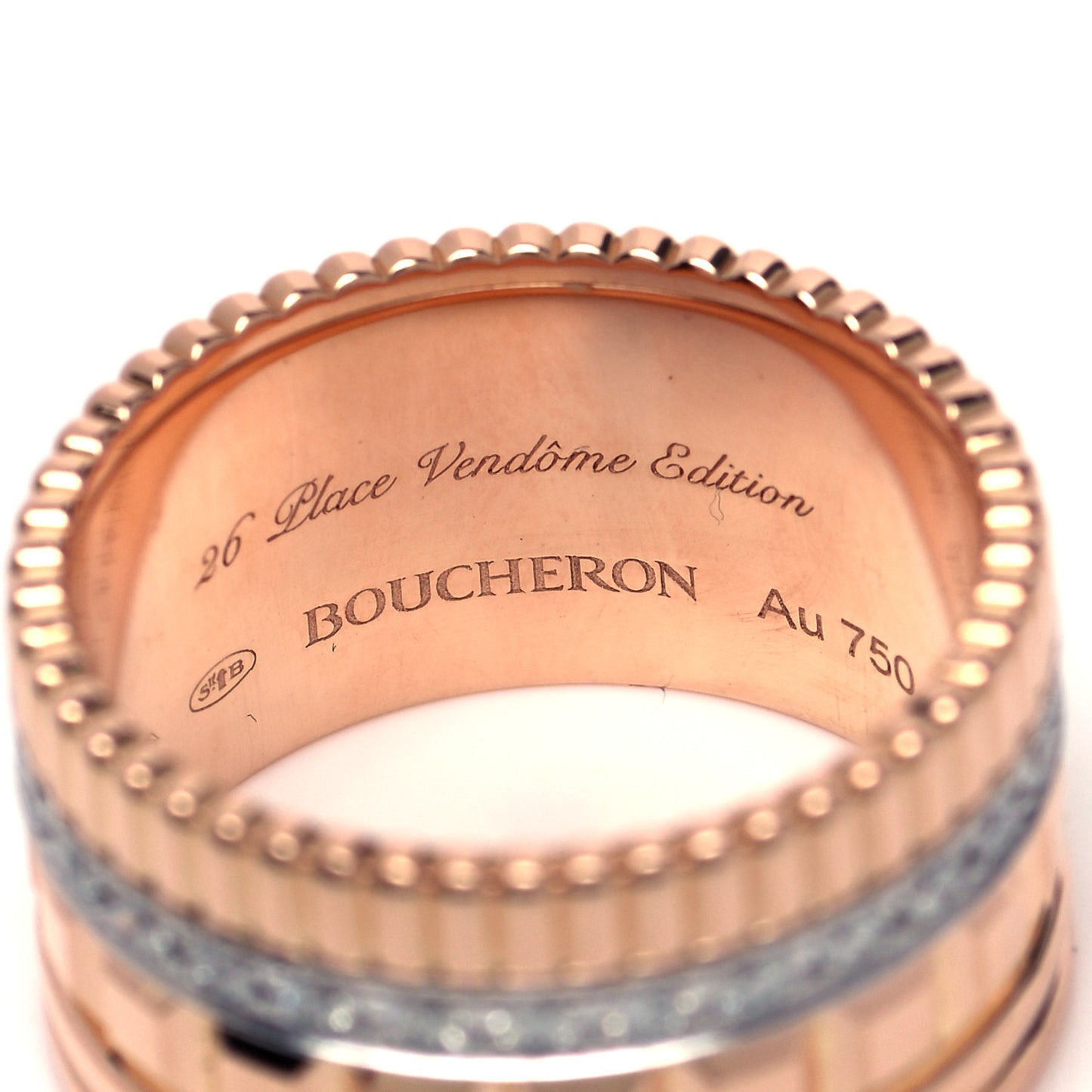 18K Pink White Gold Diamond Quatre Radiant Edition Ring 61 9.5
