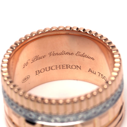 Boucheron 18K Pink White Gold Diamond Quatre Radiant Edition Ring 61 9.5 4 of 5