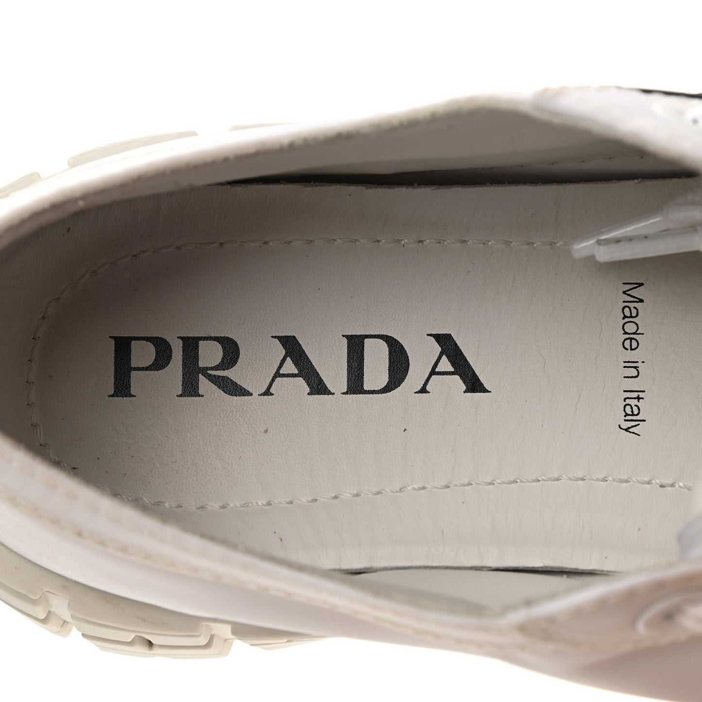Re-Nylon Gabardine Triangle Logo Double Wheel 50mm Sneakers 36.5 White
