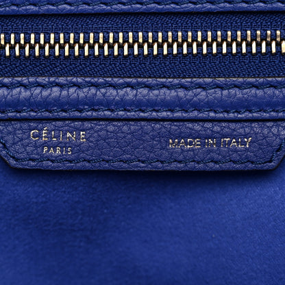Celine Drummed Calfskin Mini Luggage Indigo 6 of 9