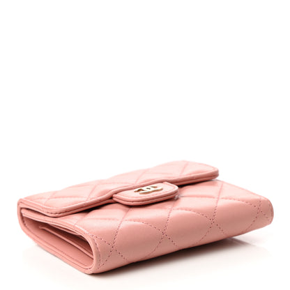 Chanel Lambskin Quilted Small Compact Wallet Pink 4 of 9