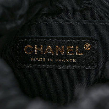 Chanel Denim Quilted Mood Bucket With Chain Black Multicolor 6 of 9