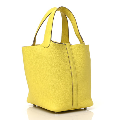 Hermes Taurillon Clemence Picotin Lock 18 PM Lime 3 of 11