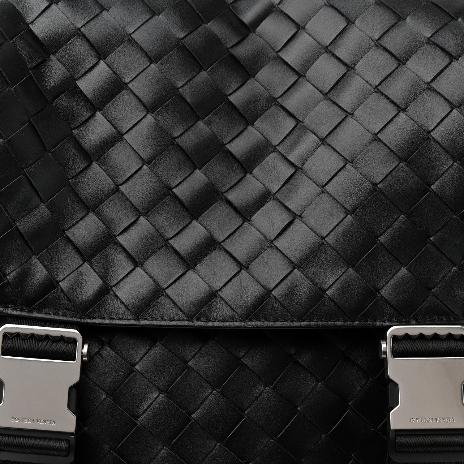 Bottega Veneta Calfskin Intrecciato Flap Backpack Black 8 of 13
