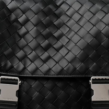 Bottega Veneta Calfskin Intrecciato Flap Backpack Black 8 of 13
