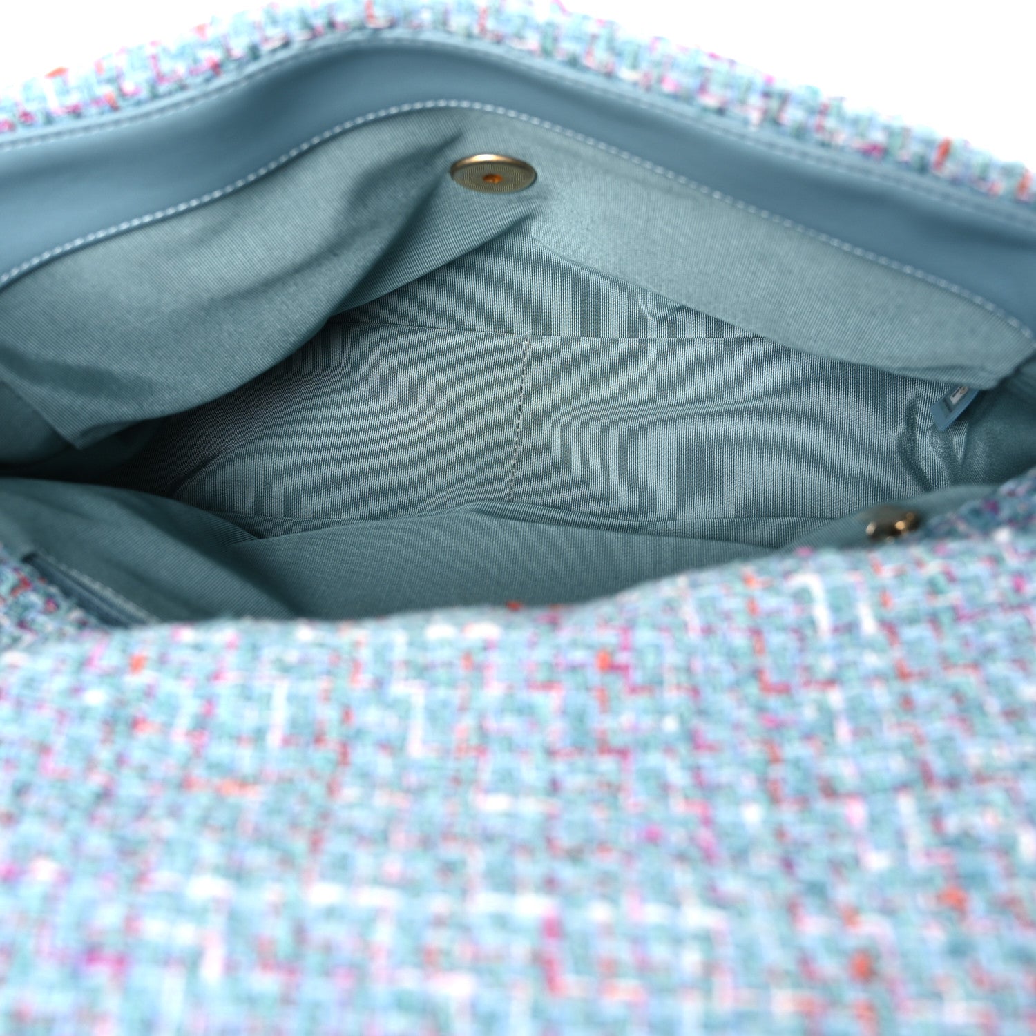 Chanel Tweed Quilted Large Chanel 19 Flap Blue Multicolor 4 of 9