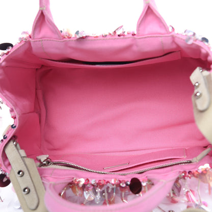 Prada Canapa Sequin Small Tote Geranio 6 of 12