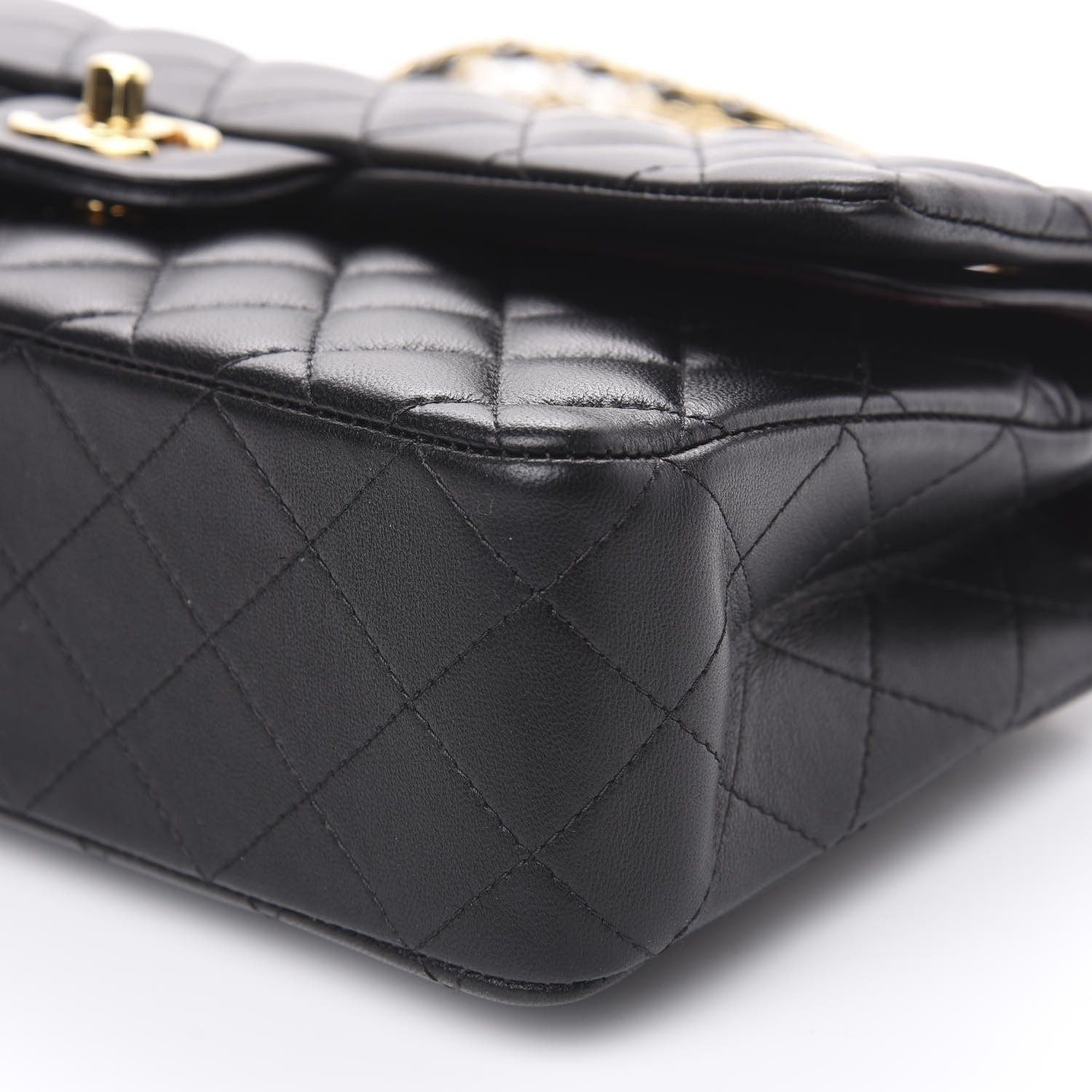 Chanel Lambskin Quilted Medium Double Flap Black 8 of 9