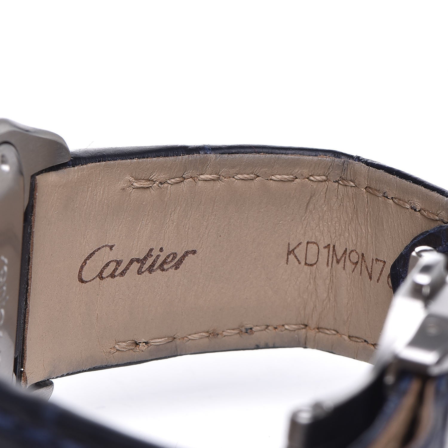 Cartier Stainless Steel Alligator 33mm Santos 100 Automatic Watch Pink 7 of 10