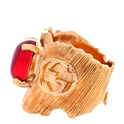 Gucci Metal Crystal GG Ring S Red 3 of 4