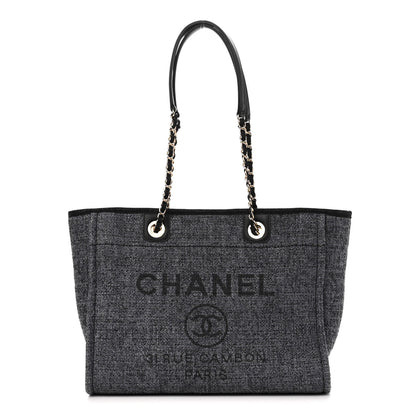 Chanel Woven Straw Raffia Small Deauville Tote Charcoal 1 of 10