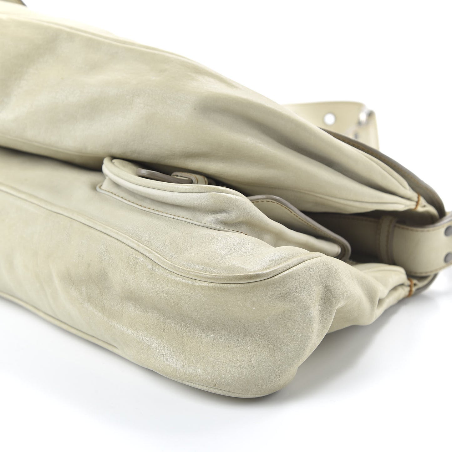 Calfskin Gaucho Double Saddle Bag Ivory