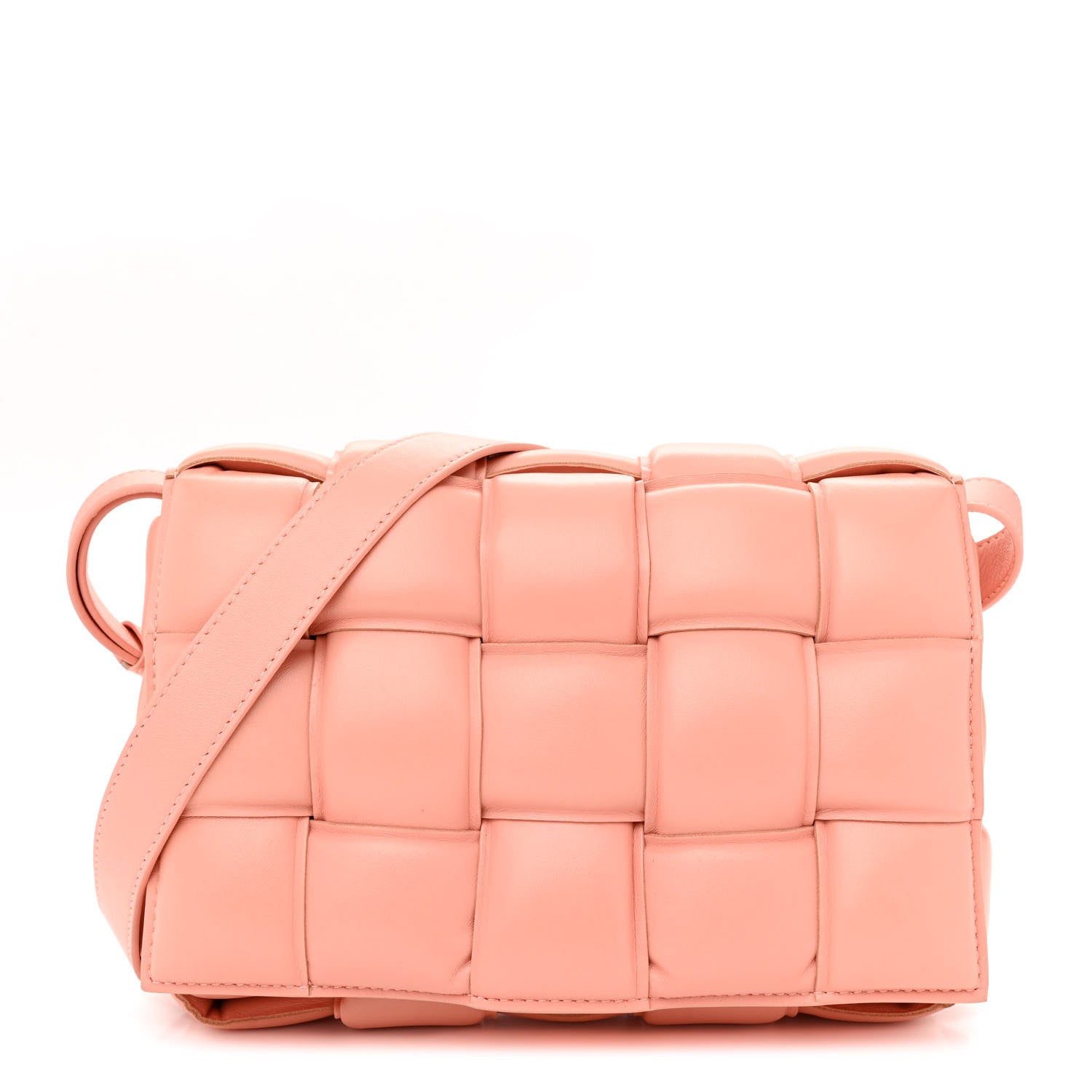 Bottega Veneta Nappa Maxi Intreccio Padded Cassette Crossbody Bag Peachy 1 of 13