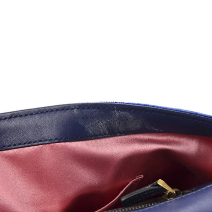 Gucci Velvet Matelasse Medium GG Marmont Shoulder Bag Cobalt Blue 8 of 13