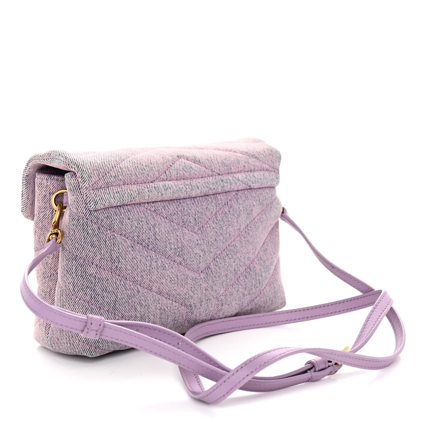 Denim Y Quilted Monogram Toy Loulou Crossbody Bag Bleached Lilac