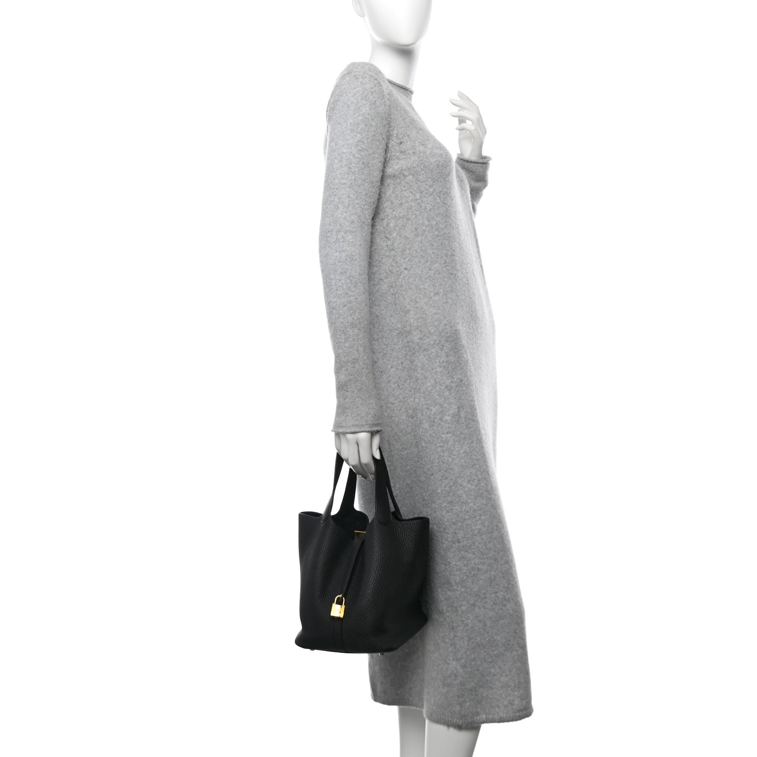 Hermes Taurillon Clemence Picotin Lock 22 MM Black 2 of 10