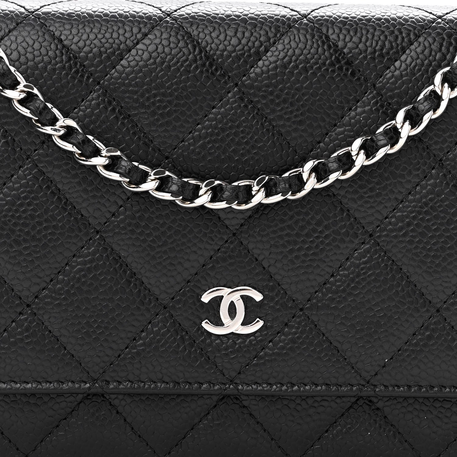 Chanel Caviar Quilted Wallet On Chain WOC Black 9 of 12