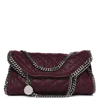 Stella McCartney Shaggy Deer Quilted Falabella Fold Over Tote Plum 1 of 4