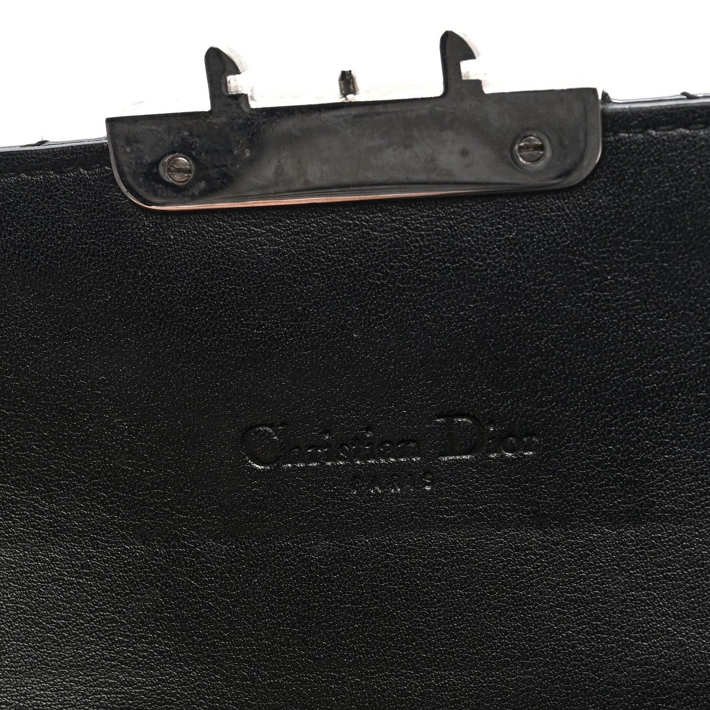 Patent Cannage Miss Dior Chain Wallet Black