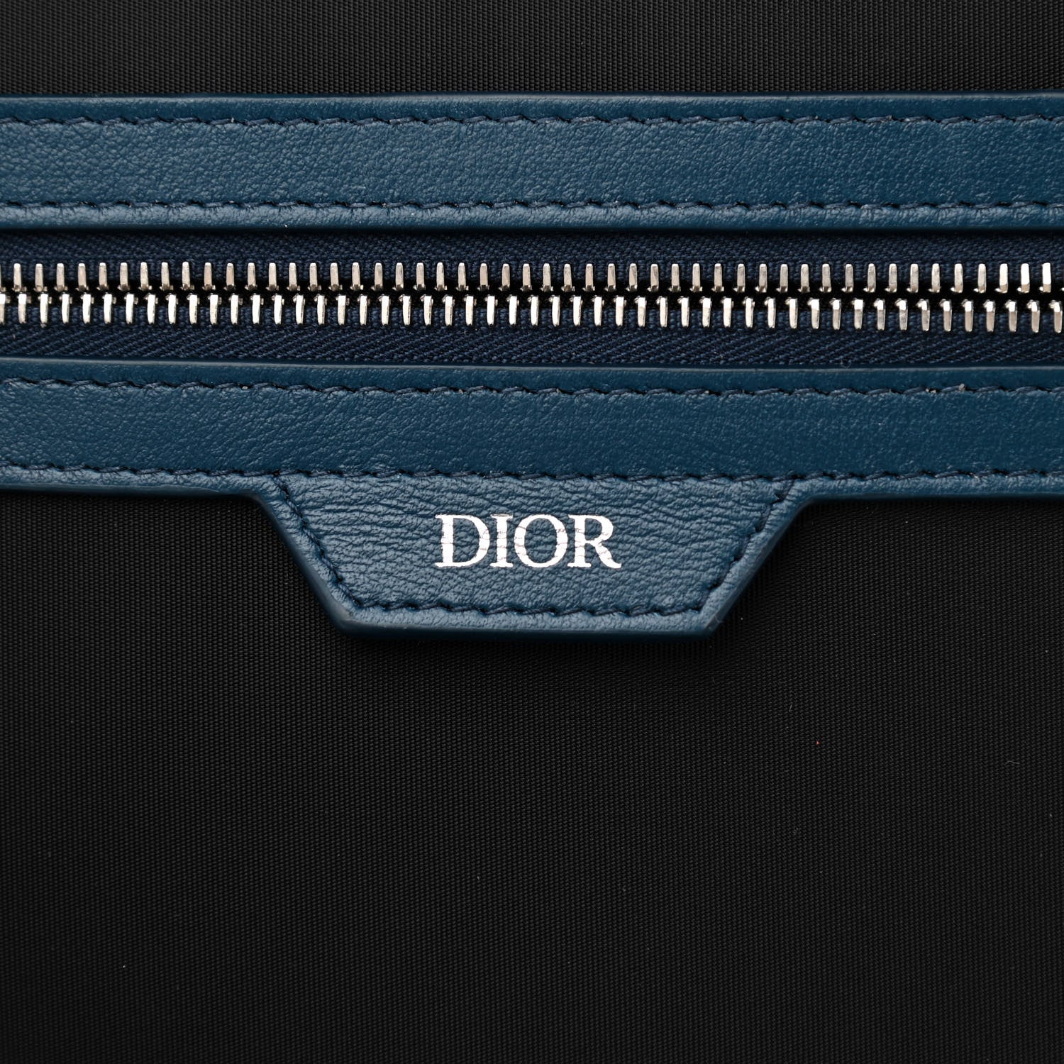 Christian Dior Calfskin Perforated Oblique Galaxy Marsupio World Tour Pelle Sling Navy Blue 6 of 7