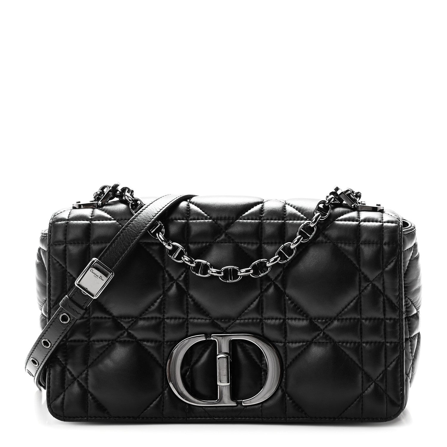 Christian Dior Calfskin Macrocannage Large Caro Bag Black 1 of 10