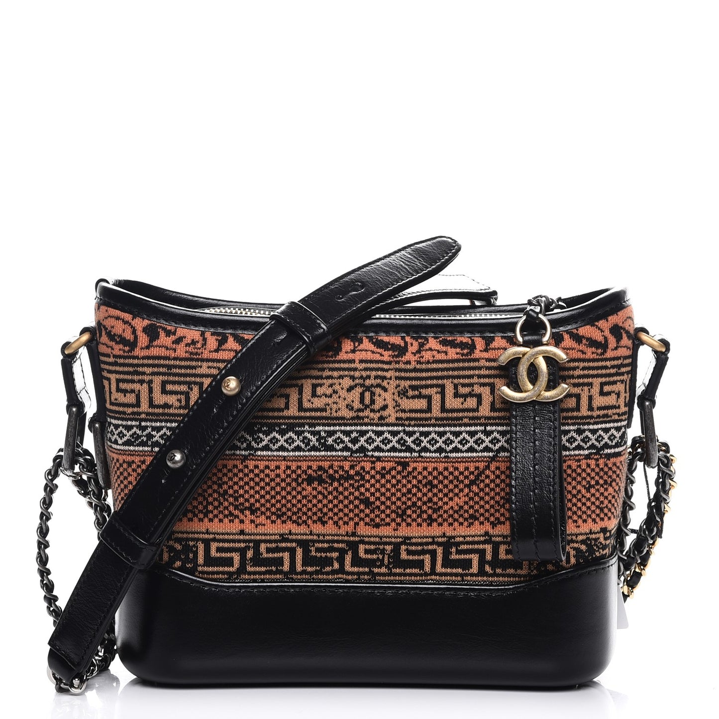 Knit Calfskin Small Gabrielle Hobo Black Multicolor