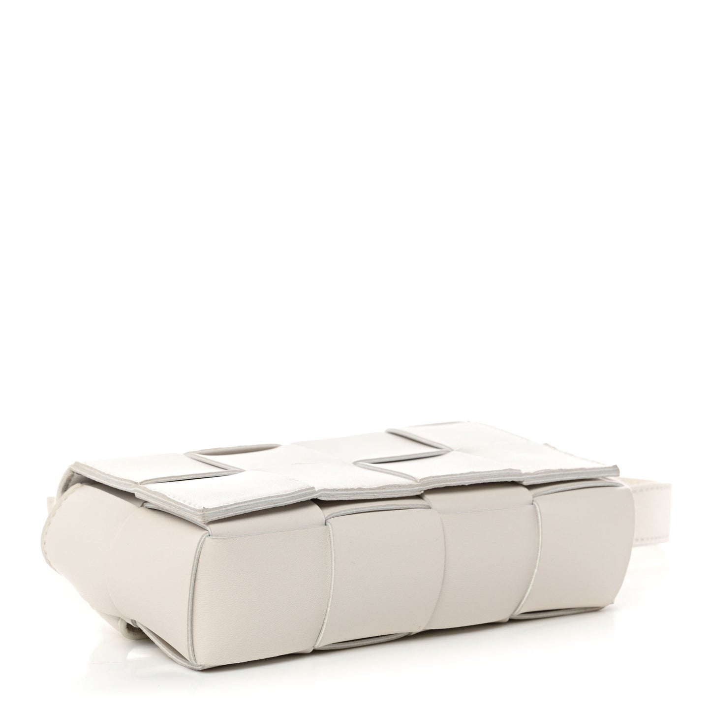 Nappa Maxi Intreccio The Belt Cassette Bag White