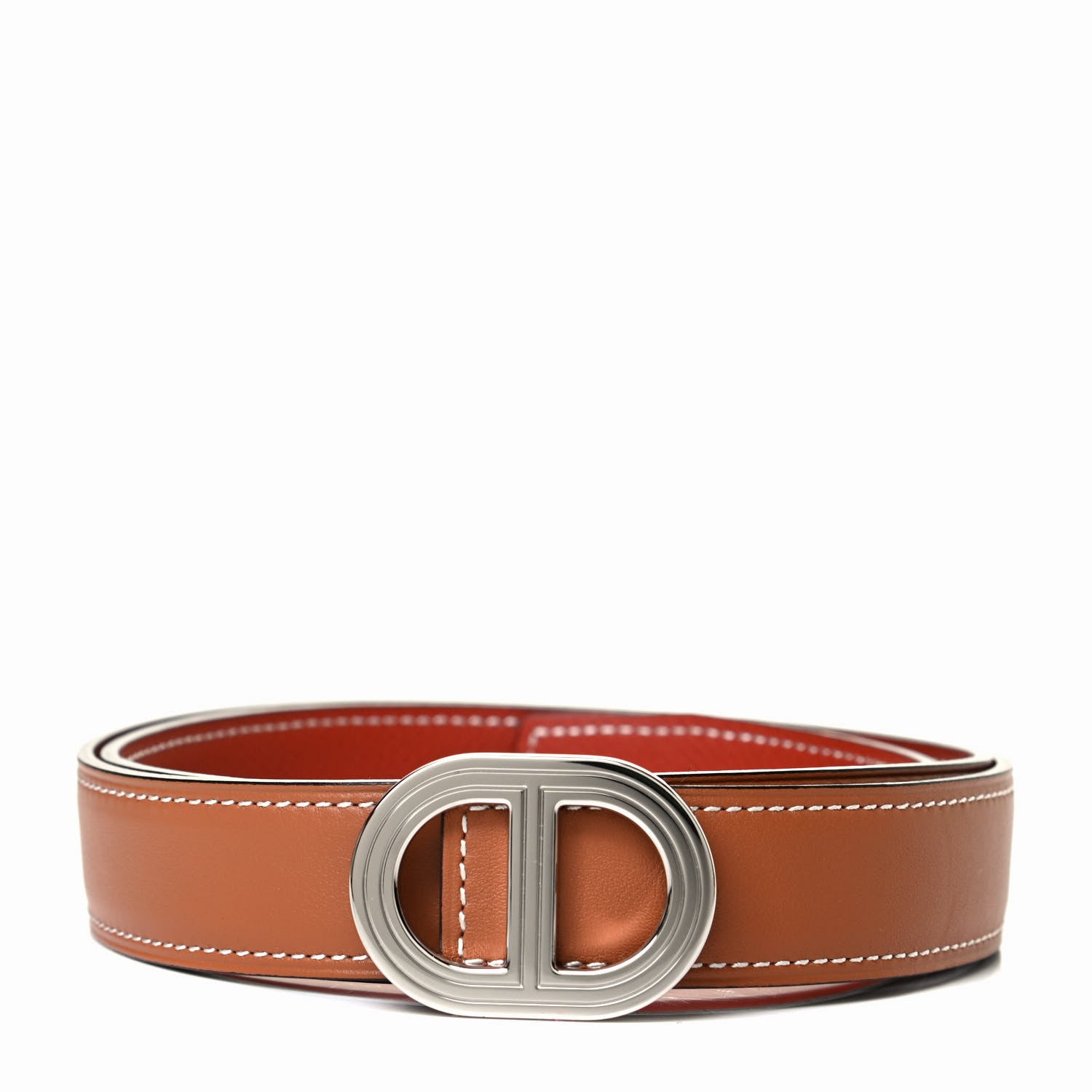 Hermes Swift Epsom 24mm Rivage Belt 80 Gold Rouge Casaque 1 of 5