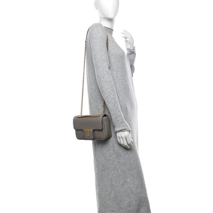 Prada Saffiano Flap Shoulder Bag Argilla 2 of 11