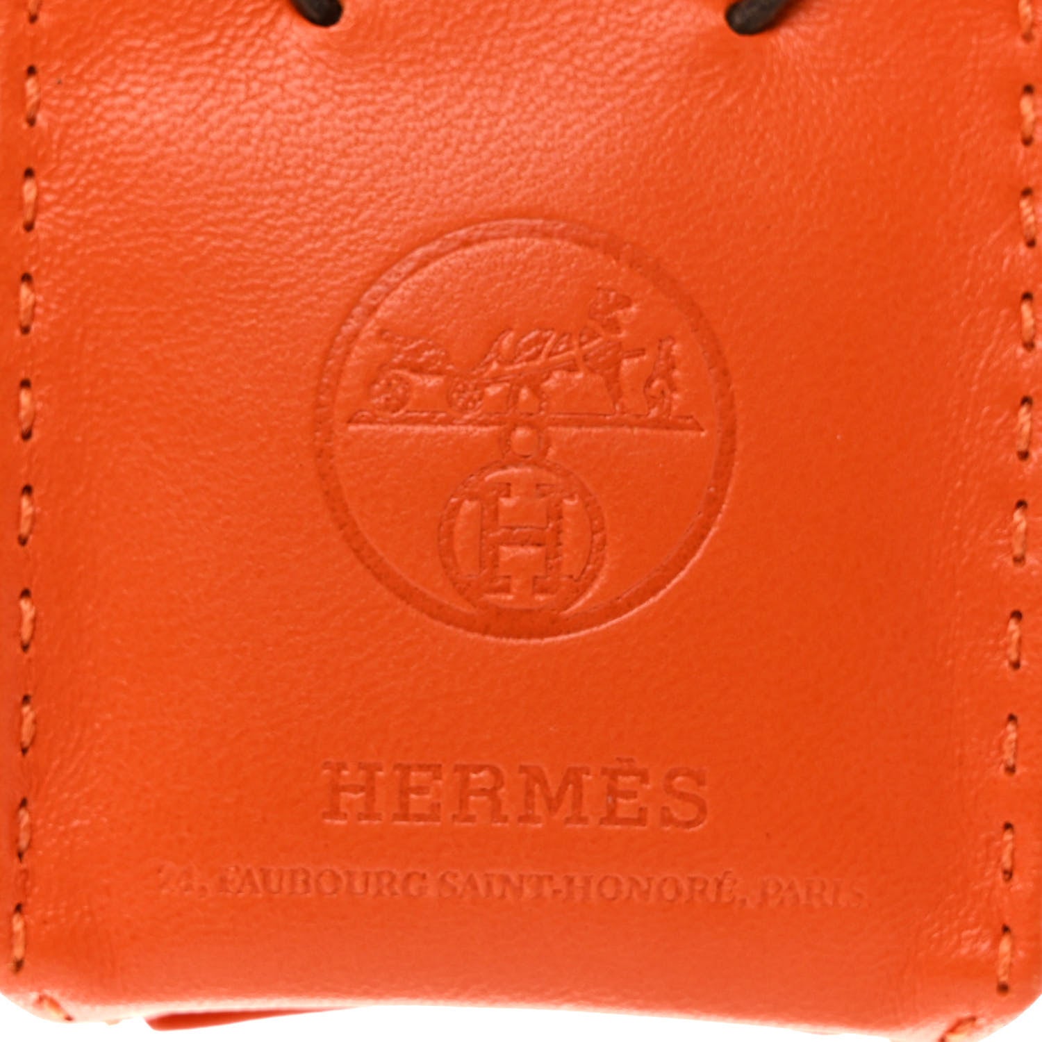 Hermes Milo Lambskin Swift Shopping Bag Charm Feu Gold 3 of 4