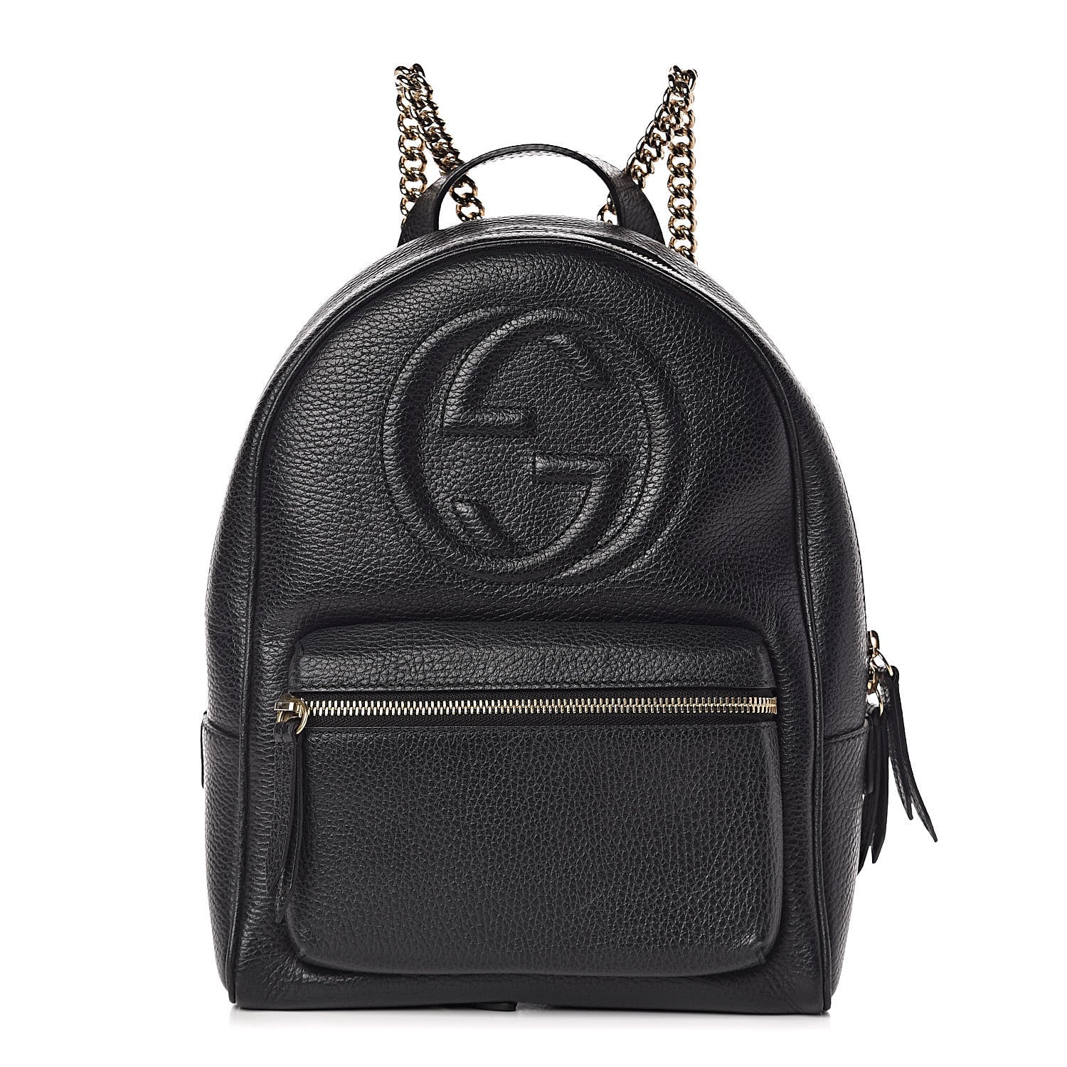 Gucci Pebbled Calfskin Soho Chain Backpack Black 1 of 13