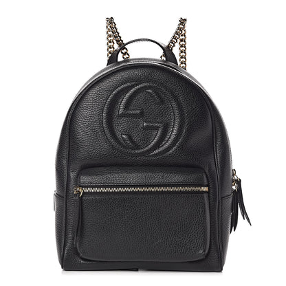 Gucci Pebbled Calfskin Soho Chain Backpack Black 1 of 13