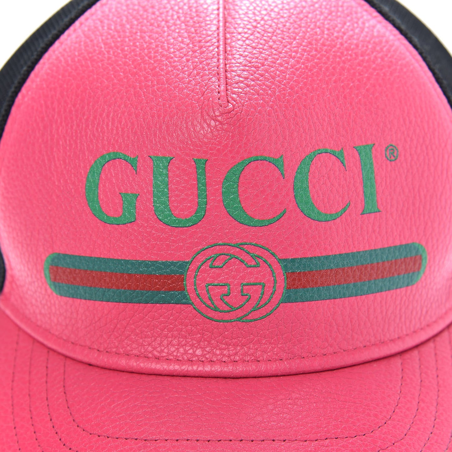 Cripto Calfskin Logo Baseball Hat L Fuxia Black