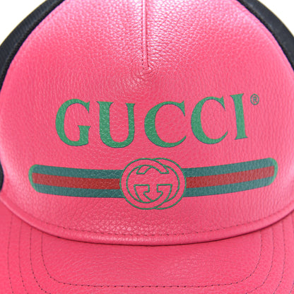 Gucci Cripto Calfskin Logo Baseball Hat L Fuxia Black 9 of 9
