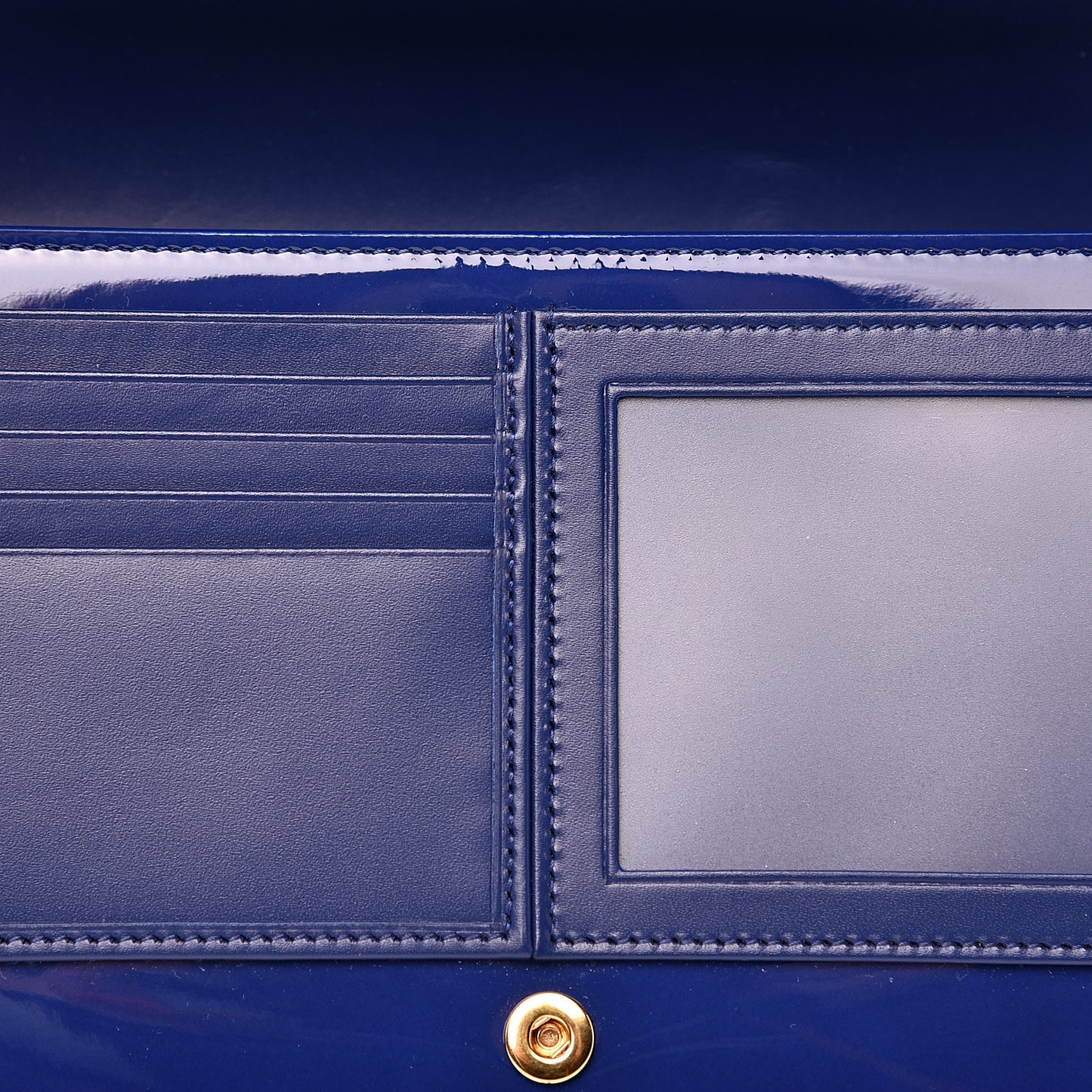 Patent Calfskin Belle de Jour Chain Clutch Blue
