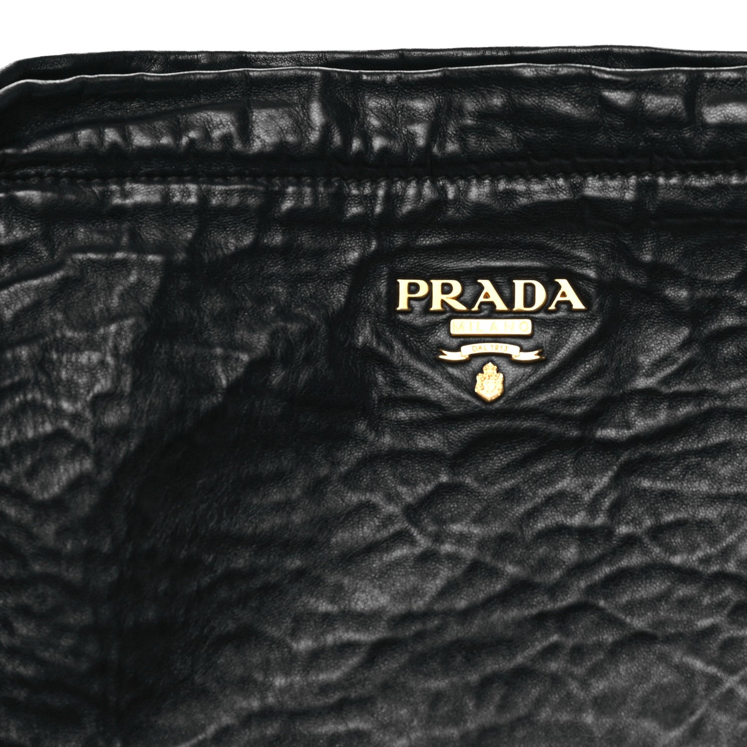 Prada Nappa Antique Side Zip Shoulder Bag Black 8 of 12
