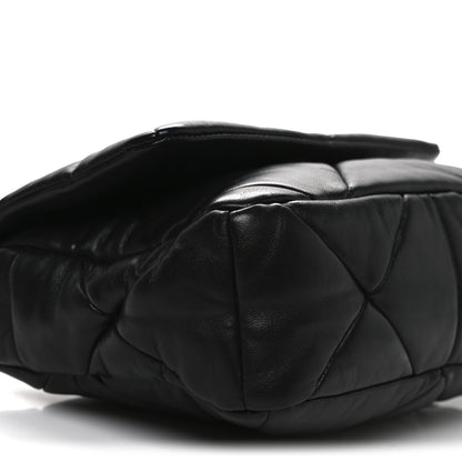 Prada Nappa Re-Nylon Triangle Quilted Patchwork System Flap Shoulder Bag Black 9 of 10