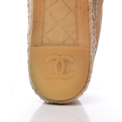 Chanel Lambskin CC Espadrilles 38 Beige Black 15 of 18