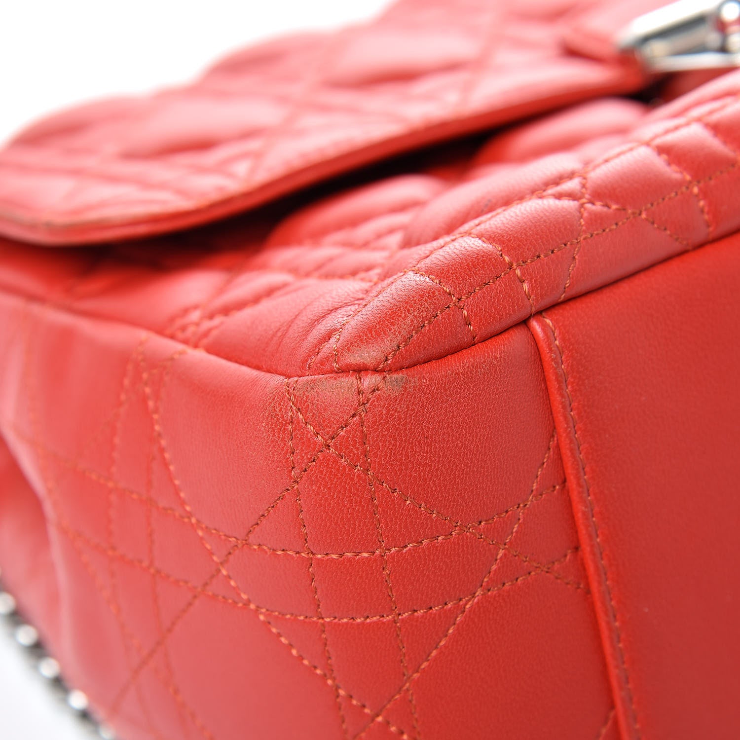 Christian Dior Lambskin Cannage Large Miss Dior Flap Vermillion 10 of 20